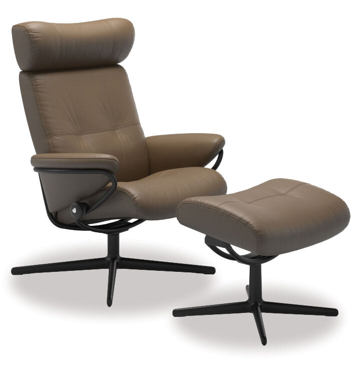 Stressless® Berlin Recliner & Foot Stool - Velaro Mole & Cross Base 
