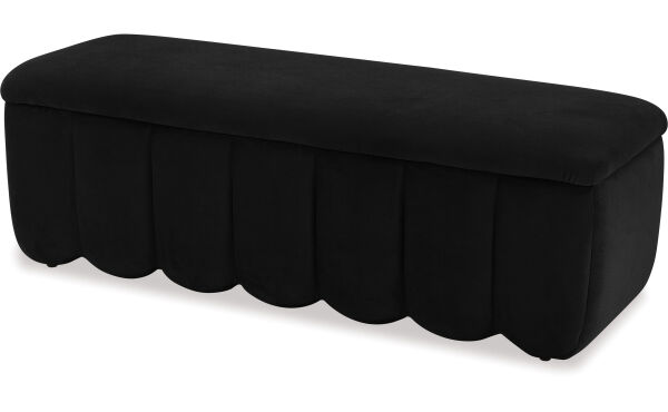 Jordan Ottoman with Storage &ndash; Black Velvet
