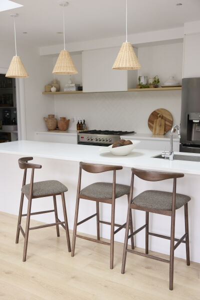 Baradine Barstool – Caramel Brown Fabric