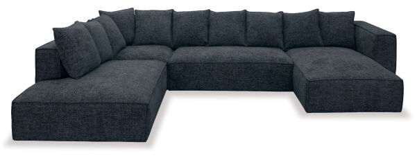 Linden Left-Hand Chaise Lounge Suite &ndash; Midnight Fabric