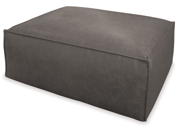 Cassia Ottoman &ndash; Vintage Dark Taupe Leather