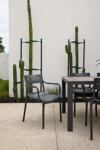 Alfresco Villa Outdoor Dining Chair – Gun Metal