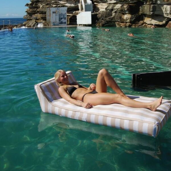Luxe Lie-On Lounger - Oyster Stripe 