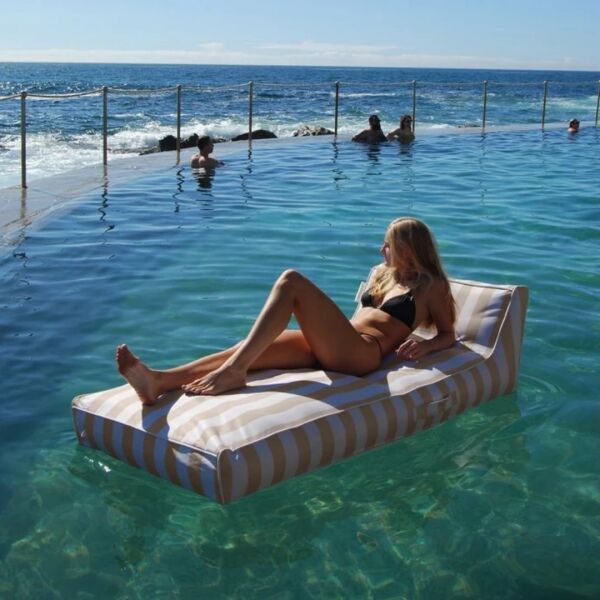 Luxe Lie-On Lounger - Oyster Stripe 