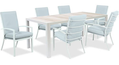 Luca 1860 Oblong Outdoor Table & Matzo High Back Chairs x 6